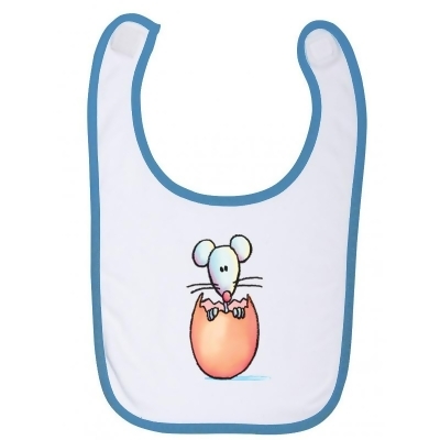 Supportershop SUP434 Mouse Baby Bib, Blue & White 
