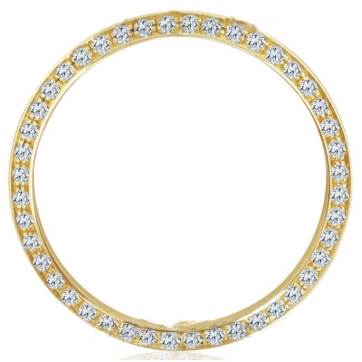 Harry Chad Enterprises 25477 41 mm 3.50 CT 14K Yellow Gold Diamond Bezel for Rolex Datejust or Date Watch 