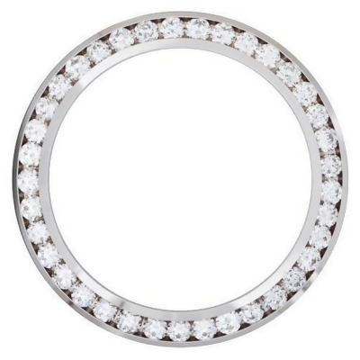Harry Chad Enterprises 25687 34 mm 2.25 CT White Gold 18K Custom Diamond Bezel for Rolex Date Watch 