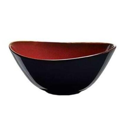 Oneida L6753074764 42 oz Rustic Crimson Porcelain Soup Bowl White