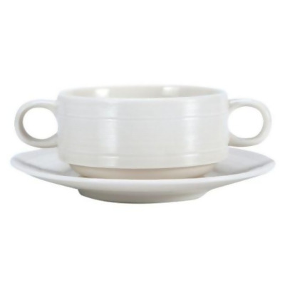 Oneida L5650000528 6.25 in. Manhattan Undecorated Soup Cup Saucer White 