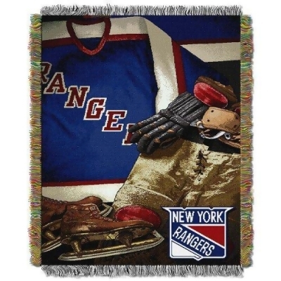 LHM NHL New York Rangers Woven Tapestry Throw Blanket 