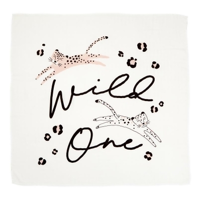Creative Brands J1753 45 x 45 in. Cheetah Collection Wild One Swaddle Blanket 
