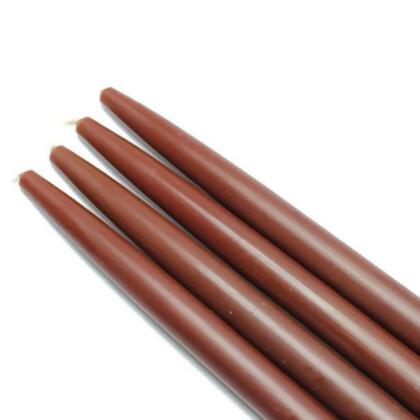 Jeco CEZ-039-12 10 in. Taper Candles, Brown - 144 Piece 