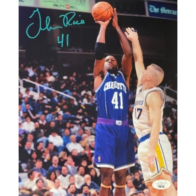 Athlon Sports CTBL-030651 8 x 10 in. Glen Rice Signed Charlotte Hornets Photo- JSA Authenticated Jump Shot Autograph Photos 