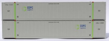 Jacksonville Terminal 537007 53 ft. N Scale Cofc Logistics High Cube Corrugated Side Containers - Pack of 2 