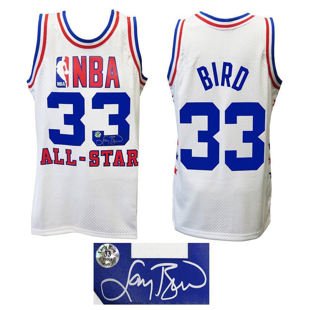 Schwartz Sports Memorabilia BIRJRY211 Larry Bird Signed 1985 All Star Game White Mitchell & Ness Throwback NBA Swingman Jersey