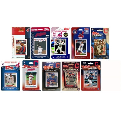 C & I Collectables INDIANS1021TS MLB Cleveland Indians 10 Different Licensed Trading Card Team Sets 
