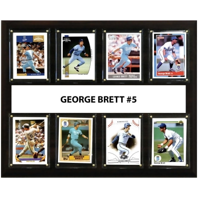 C & I Collectables 1215BRETT8C 12 x 15 in. MLB George Brett Kansas City Royals 8 Card Plaque 