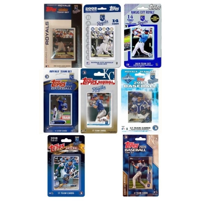 C & I Collectables ROYALS821TS MLB Kansas City Royals 8 Different Licensed Trading Card Team Sets 
