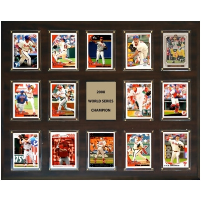 C & I Collectables 162014WS08 16 x 20 in. MLB Philadelphia Phillies 2008 World Series - 14-Card Plaque 