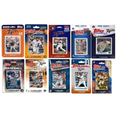 C & I Collectables TIGERS1019TS MLB Detroit Tigers 10 Different Licensed Trading Card Team Sets 