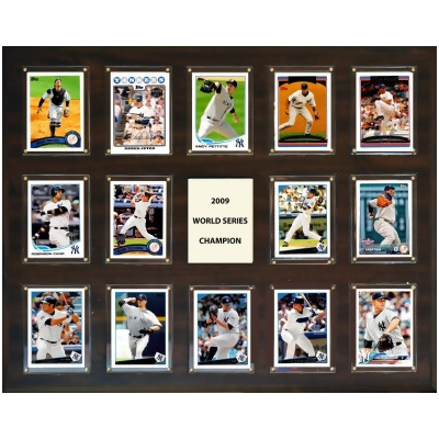 C & I Collectables 162014WS09 16 x 20 in. MLB New York Yankees 2009 World Series - 14-Card Plaque 