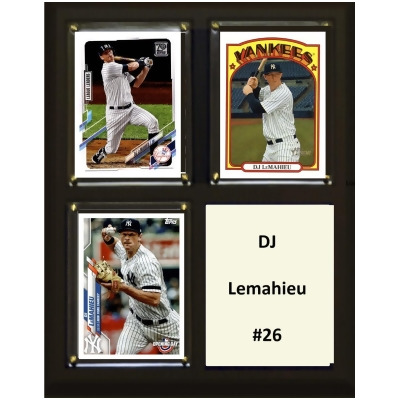C & I Collectables 810LAMAHIEU3C 8 x 10 in. MLB DJ Lemahieu New York Yankees Three Card Plaque 