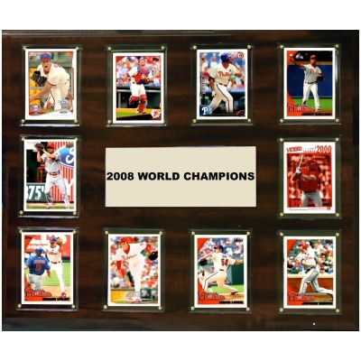 C & I Collectables 1518WS08 15 x 18 in. MLB Philadelphia Phillies 2008 World Series - 10-Card Plaque 