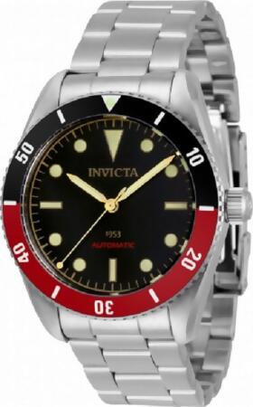 Invicta 34334 20 mm Mens Pro Diver Automatic 3 Hand Black Dial Watch 
