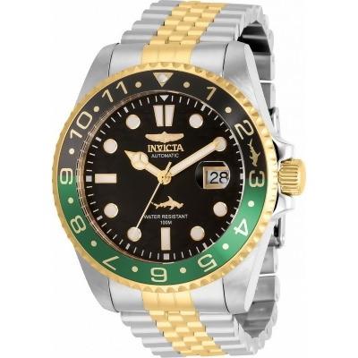 Invicta 35151 24 mm Mens Pro Diver Automatic 3 Hand Black, Gold Dial Watch 