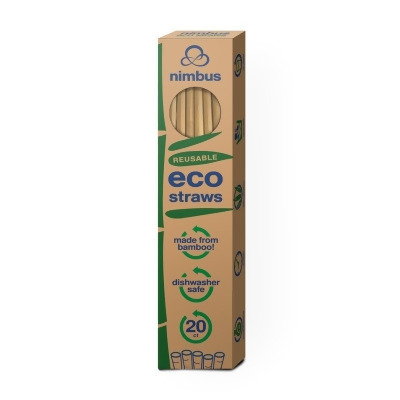 Nimbus NE-STRAW-BAMREUSE-20- 1-DTC Reusable Bamboo Eco- Friendly Straw - 20 Count 