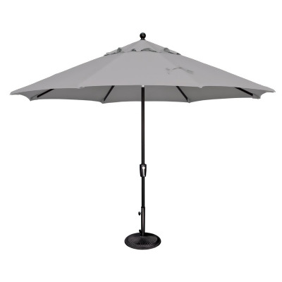 Catalina SSUM92-1109-D3450 132 in. Push Button Market Umbrella, Gray Tweed & Black 
