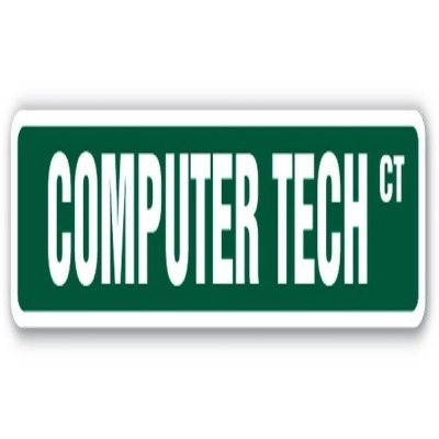 SignMission SS-COMPUTER TECH 4 x 18 in. Street Sign - Computer Tech - Geek Repair Fix Apple PC 