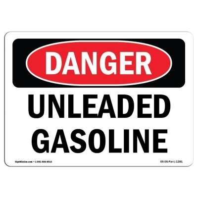 SignMission OS-DS-A-1014-L-1281 10 x 14 in. OSHA Danger Sign - Unleaded Gasoline 