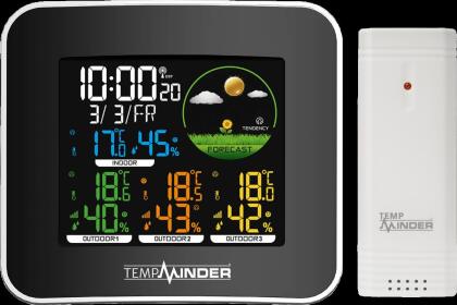 Temperature and Humidity Station with 3 Indoor Sensors