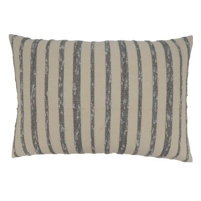 Saro Lifestyle 227.BW1624BP 16 x 24 in. Striped Poly-Filled Oblong Pillow, Black & White 