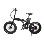 Glarewheel GWEB-REBK Folding Electric Fat Tire Bicycle with 40 Mile Range & up to 25mph, Black