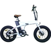 Glarewheel GWEB-REWH 20 in. Folding Electric Fat Tire Bicycle, White