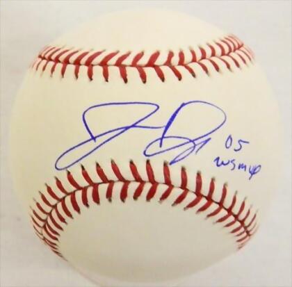 Jermaine Dye Signed Rawlings Official MLB Baseball With 05 WS MVP 