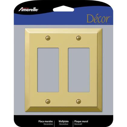 Amertac Holdings 3501228 2 Rocker Polished Brass Wallplate 