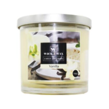 Wick & Wax 2359356 14 oz 3-Wick Jar Candle, Vanilla - Case of 6