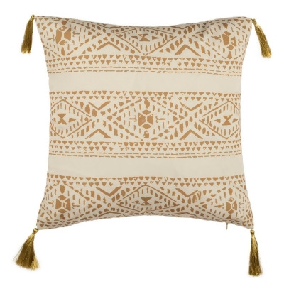 Safavieh PLS7128A-1616 16 x 16 in. Valen Beige & Brown Throw Pillows with Poly Fill 