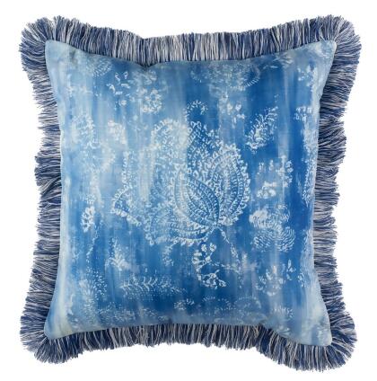 Safavieh PLS794A-1616 16 x 16 in. Blue & Cream Kayden Throw Pillows with Polyfill 