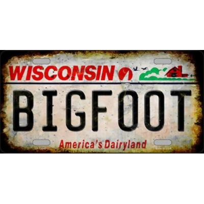 Smart Blonde LP-13847 6 x 12 in. Bigfoot Wisconsin Novelty Metal License Plate Tag 