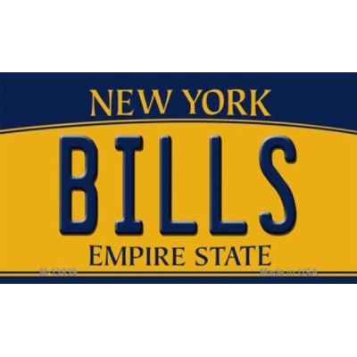 Smart Blonde M-13839 3.5 x 2 in. Bills NY Yellow Novelty Metal Magnet 