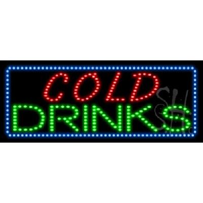 Everything Neon L100-8139 Cold Drinks Animated LED Sign 13" Tall x 32" Wide x 1" Deep 