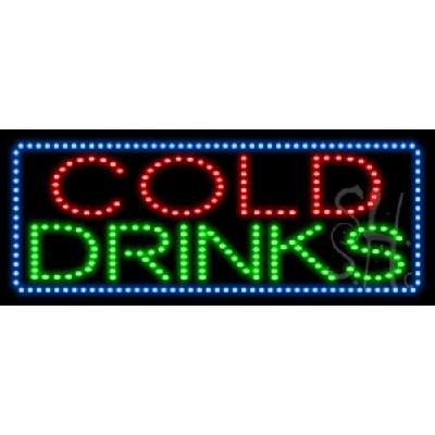 Everything Neon L100-8140 Cold Drinks Animated LED Sign 13" Tall x 32" Wide x 1" Deep 