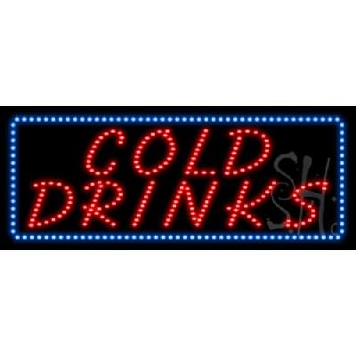 Everything Neon L100-8138 Cold Drinks Animated LED Sign 13" Tall x 32" Wide x 1" Deep 