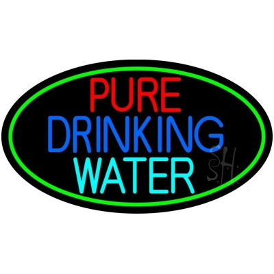 Everything Neon N105-13721 Pure Drinking Water LED Neon Sign 10 x 24 - inches 