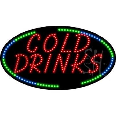 Everything Neon L100-8137 Cold Drinks Animated LED Sign 15" Tall x 27" Wide x 1" Deep 