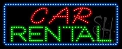 Everything Neon L100-7806 Car Rental Animated LED Sign 13" Tall x 32" Wide x 1" Deep 