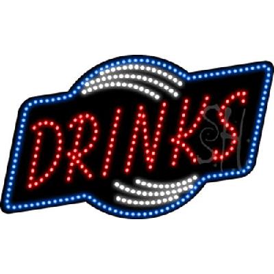 Everything Neon L100-8095 Drinks Animated LED Sign 18" Tall x 30" Wide x 1" Deep 
