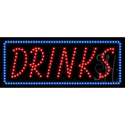 Everything Neon L100-8097 Drinks Animated LED Sign 13" Tall x 32" Wide x 1" Deep 