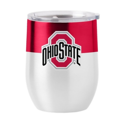 Logo Chair 191-S16CB-11 16 oz NCAA Ohio State Buckeyes Colorblock Stainless Curved Beverage Can 