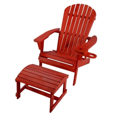 W Unlimited SW2101RD-CHOT 6 in. Earth Adirondack Chair with Phone & Cup Holder, Red 