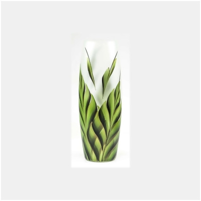 B2 Studio 7124-400-sh124.1 16 in. Tropical Flower Hand Painted Glass Large Ikebana Floor Vase 