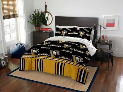 Northwest 1NHL-87500-I018-EDC Pittsburgh Penguins Queen Bed in Bag Set 