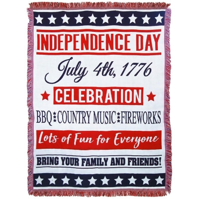 Northwest 1GEN-01900-0032-AMZ 46 x 60 in. Celebrate Independence Day Jacquard Throw Blanket 