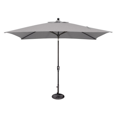 Catalina SSUM92-6X10RT09-D3450 Push Button Market Umbrella, Gray Tweed & Black 